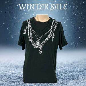 Men's Half Sleeves  T-shirt DO DENIM { LARGE } BLACK